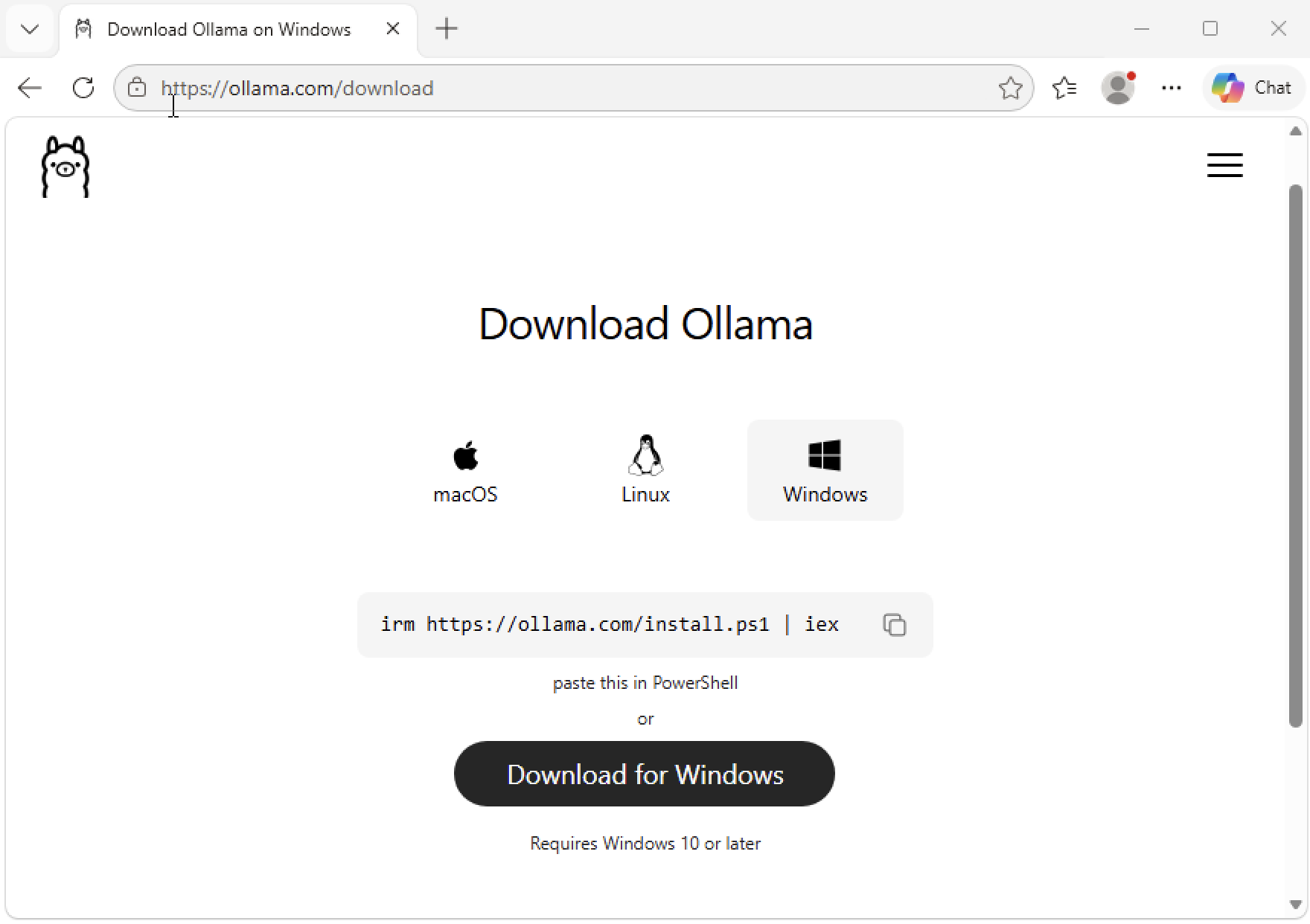 Ollama app download